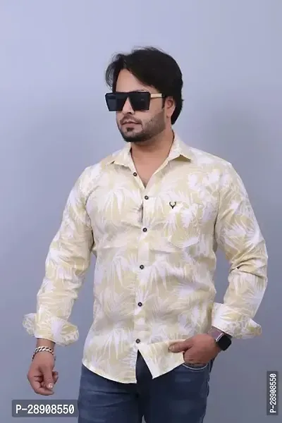 Reliable Yellow Cotton Printed Casual Shirt For Men