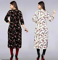 Stylish Black And White Printed Crepe Kurta Combo Pack Of 2-thumb2