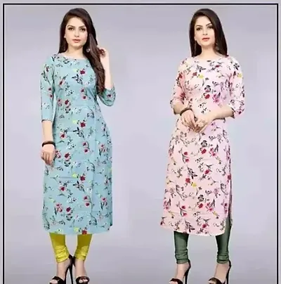 Stylish Crepe Printed Kurti - Pack of 2