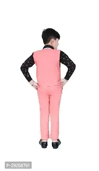 Fabulous Pink Cotton Blend Shirt Trouser With Jacket For Boys-thumb2