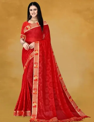 Beautiful Art Silk Embellished Saree with Blouse Piece For Women