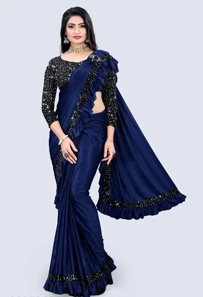 Hot Selling Lycra Saree with Blouse piece