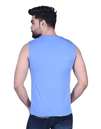 Stylish Blue Nylon Solid Vest For Men-thumb4