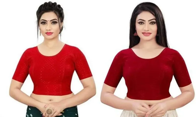 Reliable Lycra Blend Stitched Blouses For Women Pack Of 2