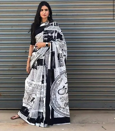 New Trendy Ikat Saree with Blouse piece