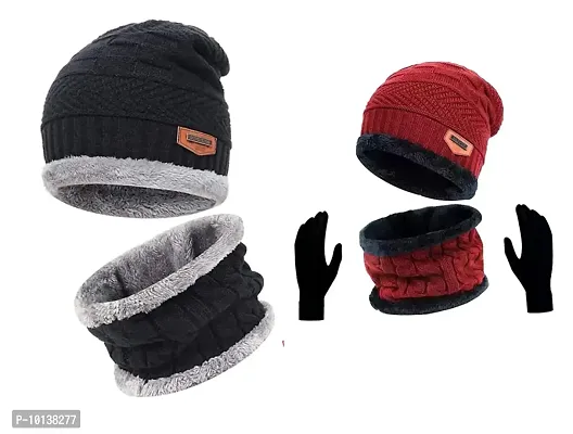 DESI CREED Winter Soft Beanie Cap Skull Cap for Men Women Winter Cap for Men Combo,Pack of 10-thumb0