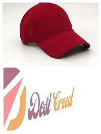 DESI CREED Casual Fancy Sports Cotton Cap for Boys & Girls (Red)-thumb4