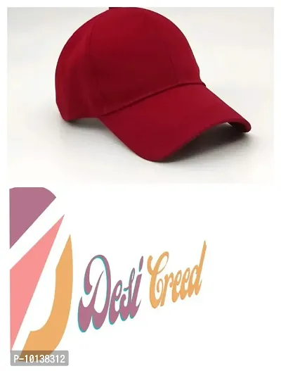 DESI CREED Casual Fancy Sports Cotton Cap for Boys & Girls (Red)-thumb5