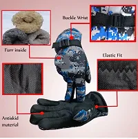 DESI CREED Men's  Boy's Army Printed Style Warm Winter Gloves for Cycling; Biking; Riding For Cycling, Bike Motorcycle Gloves (Blue)-thumb2