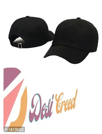 DESI CREED Casual Fancy Sports Cotton Cap for Boys & Girls (Black)-thumb4
