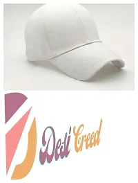 DESI CREED Casual Fancy Sports Cotton Cap for Boys & Girls (White)-thumb3