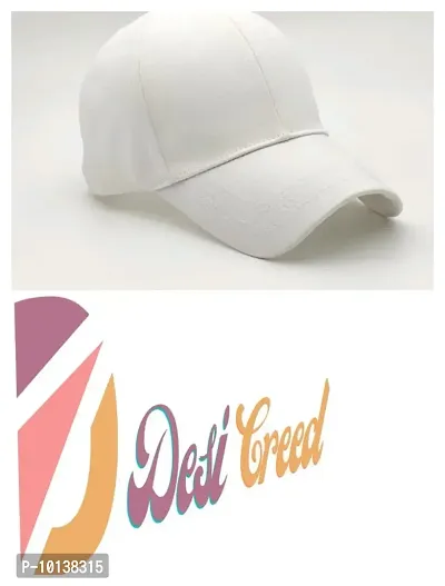 DESI CREED Casual Fancy Sports Cotton Cap for Boys & Girls (White)-thumb4