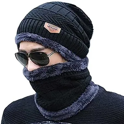 CHITRANSH ENTERPRISE Winter Soft Beanie Cap Skull Cap for Men Women Winter Cap for Men (2 Piece Combo)