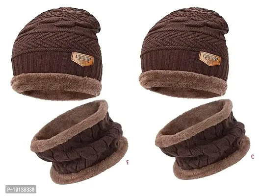 DESI CREED Winter Soft Beanie Cap Skull Cap for Men Women Winter Cap for Men Combo,Pack of 4