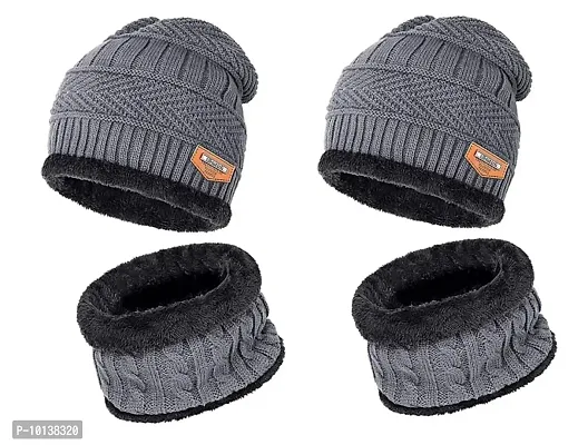 DESI CREED Winter Soft Beanie Cap Skull Cap for Men Women Winter Cap for Men Combo,Pack of 5-thumb0