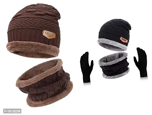 DESI CREED Winter Soft Beanie Cap Skull Cap for Men Women Winter Cap for Men Combo,Pack of 9-thumb0