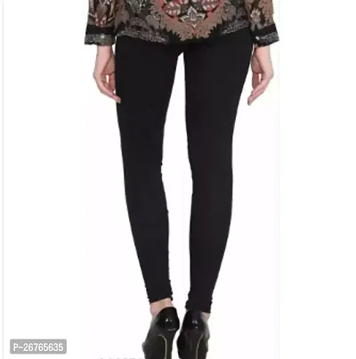 Fabulous Black Cotton Lycra Solid Leggings For Women-thumb0