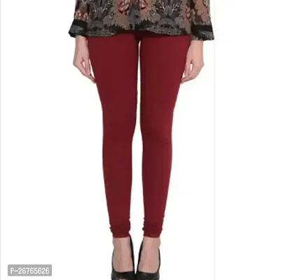 Fabulous Maroon Cotton Blend Solid Leggings For Women-thumb0