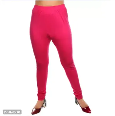 Fabulous Pink Lycra Solid Leggings For Women