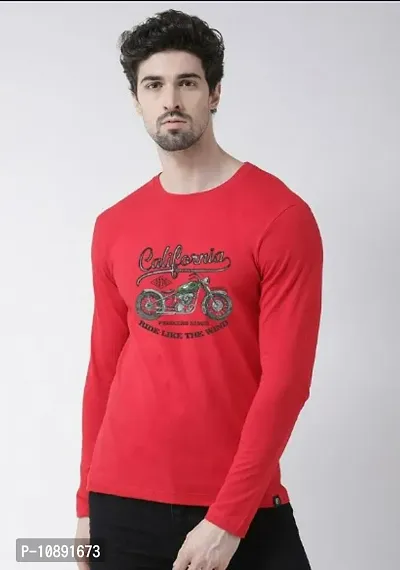 Reliable Pink Cotton Printed Round Neck Tees For Men