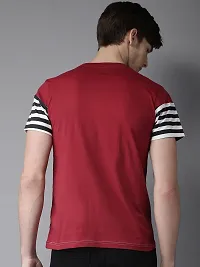 Stylish Cotton Multicoloured Striped Half Sleeve Round Neck T-Shirt For Men-thumb2