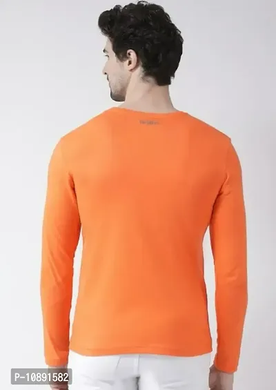 Reliable Orange Cotton Printed Round Neck Tees For Men-thumb2