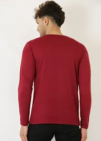 Reliable Maroon Cotton Printed Round Neck Tees For Men-thumb1