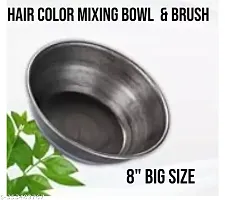 Rustted Pure Iron Bowl for Henna Mehendi Paste Hair Colour Bowl , Mehendi Katori For Mehendi Paste/ Hair Coloring Mixture (8 inches) + Free 1 Hair Colour Brush-thumb1