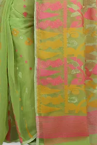 Elegant Soft Dhakai Cotton Silk Padma Pata Jamdani Sarees without Blouse For Women-thumb3