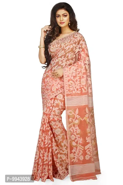 Trendy Cotton Handloom Jamdani Saree For Women-thumb0