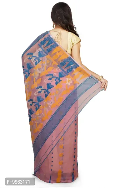 Elegant Soft Dhakai Cotton Silk Padma Pata Jamdani Sarees without Blouse For Women-thumb3