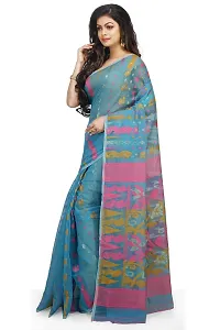 Elegant Soft Dhakai Cotton Silk Padma Pata Jamdani Sarees without Blouse For Women-thumb1