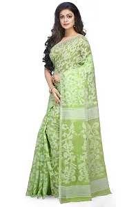 Trendy Cotton Handloom Jamdani Saree For Women-thumb1