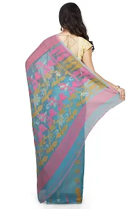 Elegant Soft Dhakai Cotton Silk Padma Pata Jamdani Sarees without Blouse For Women-thumb2