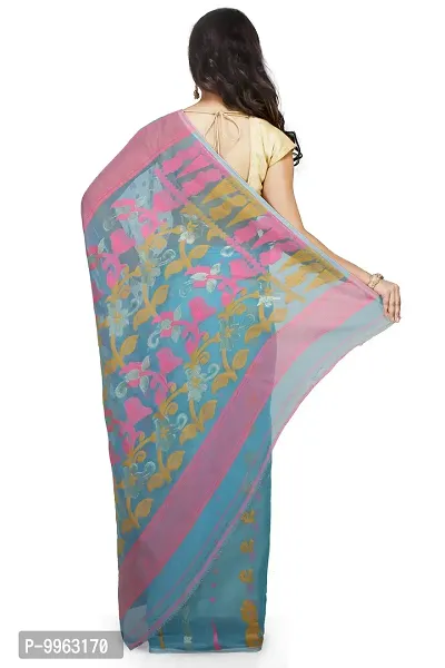 Elegant Soft Dhakai Cotton Silk Padma Pata Jamdani Sarees without Blouse For Women-thumb3