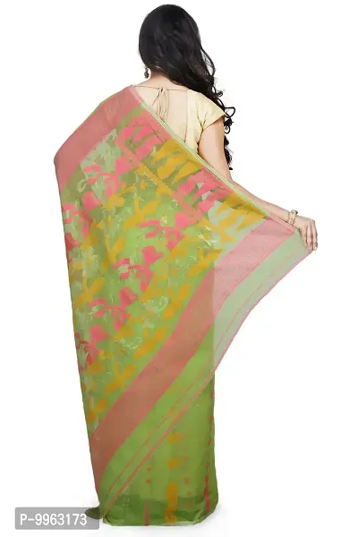 Elegant Soft Dhakai Cotton Silk Padma Pata Jamdani Sarees without Blouse For Women-thumb3