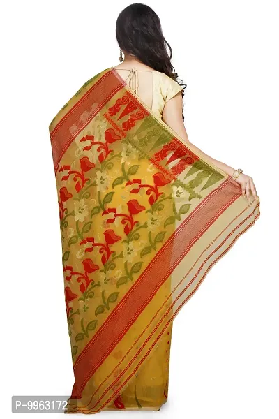 Elegant Soft Dhakai Cotton Silk Padma Pata Jamdani Sarees without Blouse For Women-thumb3