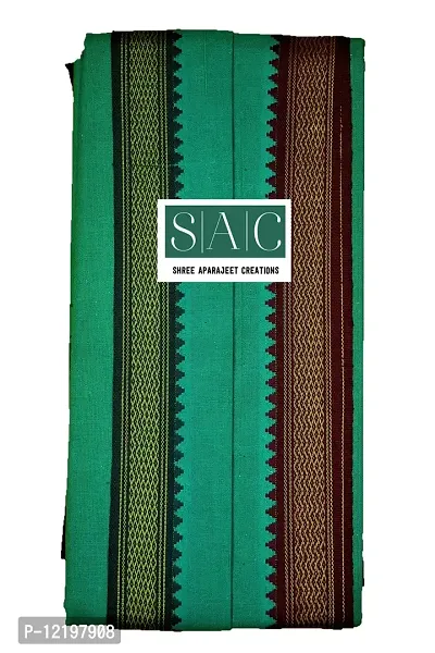 SAC SHREE APARAJEET CREATIONS Soft Cotton Towel for Men Women and Baby |Gamcha | Angochha Set (Green)-thumb0