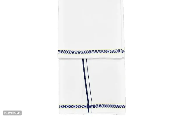 shyam handloom Men's Cotton Thorthu for Regular Use | Super Soft Towel Gamcha Bathroom  Multipurpse Use (33 x 88 inch) Blue-thumb2