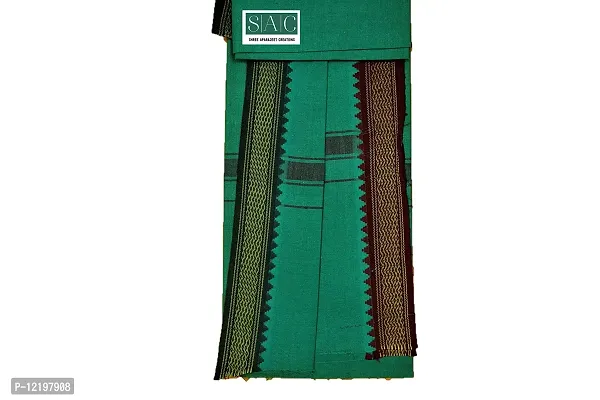 SAC SHREE APARAJEET CREATIONS Soft Cotton Towel for Men Women and Baby |Gamcha | Angochha Set (Green)-thumb5