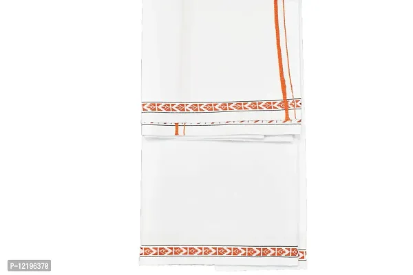 Shyam handloom Men's Cotton Thorthu for Regular Use | Super Soft Towel Gamcha Bathroom & Multipurpse Use (33 x 88 inch) Orange-thumb3