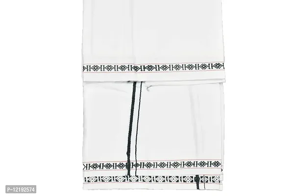 Shyam handloom Men's Cotton Thorthu for Regular Use | Super Soft Towel Gamcha Bathroom & Multipurpse Use (33 x 88 inch) Black-thumb2