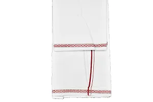 shyam handloom Men's Cotton Thorthu for Regular Use | Super Soft Towel Gamcha Bathroom  Multipurpse Use (33 x 88 inch) Red-thumb2