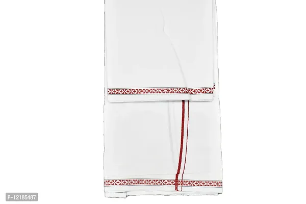 shyam handloom Men's Cotton Thorthu for Regular Use | Super Soft Towel Gamcha Bathroom  Multipurpse Use (33 x 88 inch) Red-thumb3