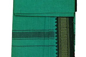 SAC SHREE APARAJEET CREATIONS Soft Cotton Towel for Men Women and Baby |Gamcha | Angochha Set (Green)-thumb3