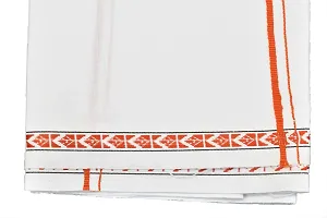 Shyam handloom Men's Cotton Thorthu for Regular Use | Super Soft Towel Gamcha Bathroom & Multipurpse Use (33 x 88 inch) Orange-thumb1