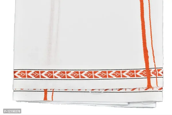 Shyam handloom Men's Cotton Thorthu for Regular Use | Super Soft Towel Gamcha Bathroom & Multipurpse Use (33 x 88 inch) Orange-thumb2