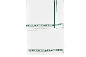 shyam handloom Men's Cotton Thorthu for Regular Use | Super Soft Towel Gamcha Bathroom & Multipurpse Use (33 x 88 inch) Dark Green-thumb1