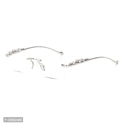 Stylish White Rectangle Sunglasses Metal For Women-thumb0