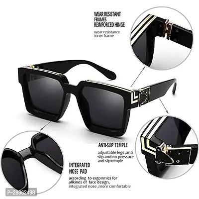 Stylish Black Oversized Sunglasses Plastic For Women-thumb2